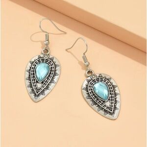 RHINESTONE Decor Geometric TearDrop Dangle Earrings